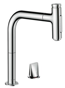 Hansgrohe Metris Select M71 2-delikli Eviye Bataryası Çekilebilir Gaga 2 Akışlı, sBox 73818000 - 1