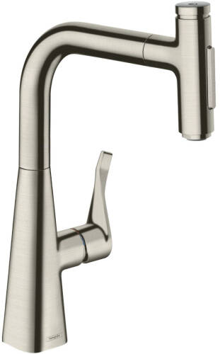 Hansgrohe Metris Select M71 Eviye Bataryası Çekilebilir Gaga Paslanmaz Çelik 73822800 - 1