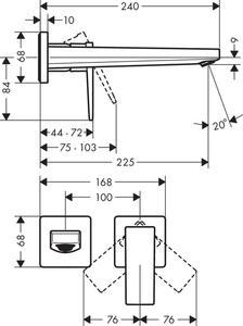 Hansgrohe Metropol Ankastre Lavabo Bataryası -Parlak Altın 32526990 - 3