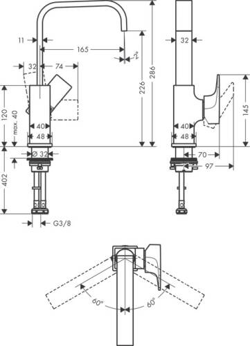 Hansgrohe Metropol Dönebilen Lavabo Batarya 32511000 - 2