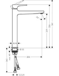 Hansgrohe Metropol Çanak Lavabo Bataryası Mat Beyaz 32512700 - 2