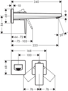 Hansgrohe Metropol Çubuk Volan Ankastre Lavabo Bataryası 32526000 - 3