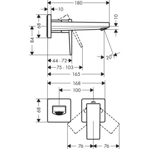 Hansgrohe Metropol Çubuk Volan Ankastre Lavabo Bataryası Kısa Gaga Krom 32525000 - 2