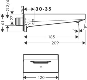 Hansgrohe Metropol Küvet Gagası Mat Bronz 32543140 - 2