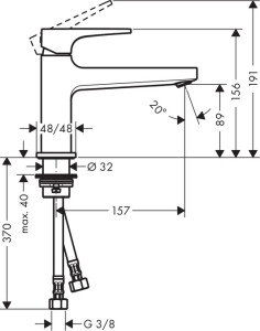 Hansgrohe Metropol Lavabo Bataryası 32502000 - 2