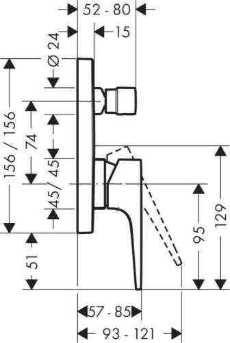 Hansgrohe Metropol Loop Ankastre Banyo Bataryası 74545000 - 2