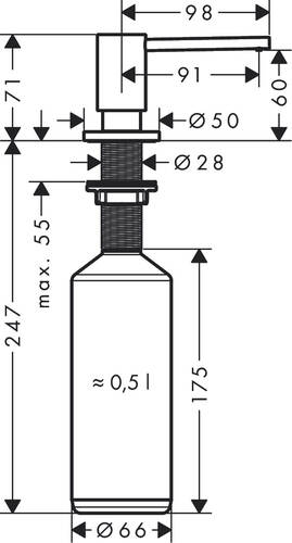 Hansgrohe Mutfak Sıvı Sabunluk Krom 40438000 - 4