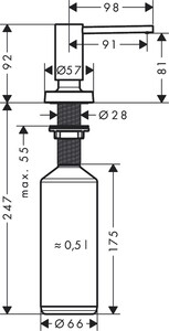 Hansgrohe Mutfak Sıvı Sabunluk Krom 40448000 - 3