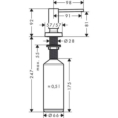 Hansgrohe Mutfak Sıvı Sabunluk Mat Siah 40468670 - 2