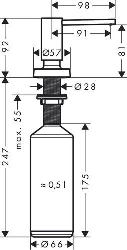 Hansgrohe Mutfak Sıvı Sabunluk Mat Siyah 40448670 - 2