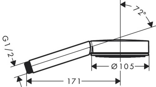 Hansgrohe Pulsify El Duşu 105 1jet Powder Rain Mat Siyah 24120670 - 2