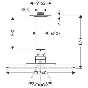 Hansgrohe Raındance Air Plate 24cm Tepe Duşu 27477000 - 2