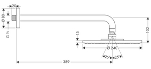 Hansgrohe Raindance Air Plate Duvardan Tepe Duşu 27474000 - 2