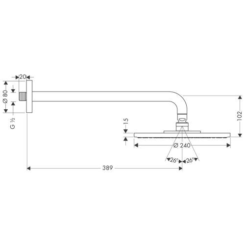 Hansgrohe Raindance Air Plate Duvardan Tepe Duşu 27474000 - 2