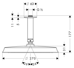 Hansgrohe Raindance Classic Air 24cm Tepe Duşu 27405000 - 2