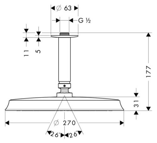 Hansgrohe Raindance Classic Air 24cm Tepe Duşu Krom/Altın 27405090 - 2