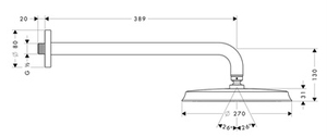 Hansgrohe Raindance Classic Air Duvardan Tepe Duşu Krom-Altın 27424090 - 2