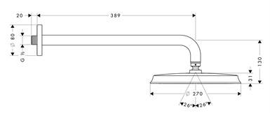 Hansgrohe Raindance Classic Air Duvardan Tepe Duşu Krom-Altın 27424090 - 2