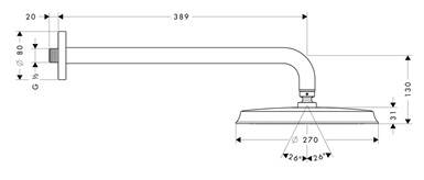 Hansgrohe Raindance Classic Air Duvardan Tepe Duşu 27424000 - 2