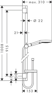 Hansgrohe Raindance Duş seti Pudra Akışlı 90cm 27667000 - 3