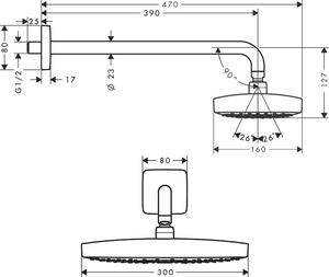 Hansgrohe Raindance Select E Tepe Duşu 30cm 2 Akışlı 27385000 - 2