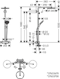 Hansgrohe Raindance Select S Termostatik Duş Kolonu 27633000 - 4