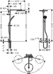 Hansgrohe Raindance Termostatik Duş Kolonu 27114000 - 2