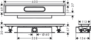 Hansgrohe RainDrain Match Duş Kanalı Seramik Kaplanabilir 60cm Paslanmaz Çelik - 5