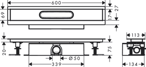 Hansgrohe RainDrain Match Duş Kanalı Seramik Kaplanabilir 60cm Paslanmaz Çelik - 4