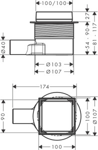 Hansgrohe RainDrain Point Yer Süzgeci 10x10 Seramik Kaplanabilir Mat Siyah 56247670 - 5