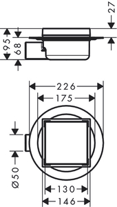 Hansgrohe RainDrain Seramik Kaplanabilir Spot Yer Gider Seti 15x15 56112800 - 3