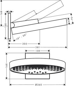 Hansgrohe Rainfinity Tepe Duşu 36cm 3 Akışlı Mat Beyaz 26234700 - 2