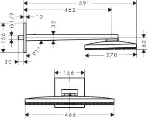 Hansgrohe Rainmaker Select 46cm 1jet Tepe Duşu Beyaz/Krom 24003400 - 2