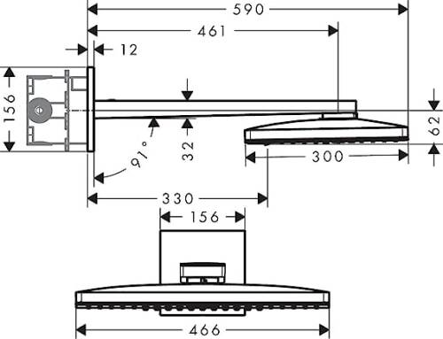 Hansgrohe Rainmaker Select 46cm 3jet Tepe Duşu Beyaz/Krom 24007400 - 2