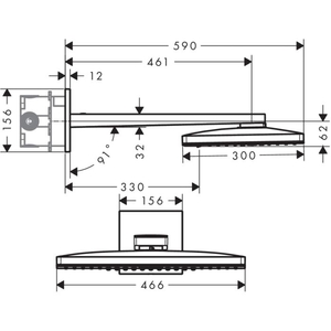 Hansgrohe Rainmaker Select Tepe Duşu 46cm 2 Akışlı Beyaz-Krom - 2