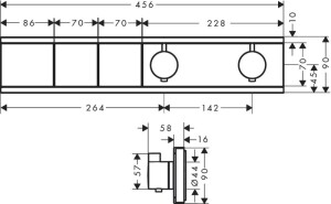 Hansgrohe RainSelect Termostatik Ankastre Banyo Bataryası 2 Çıkış 15380000 - 2