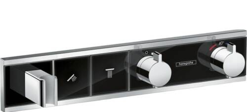 Hansgrohe RainSelect Termostatik Ankastre Banyo Bataryası 2 Çıkış Siyah/Krom 15355600 - 1