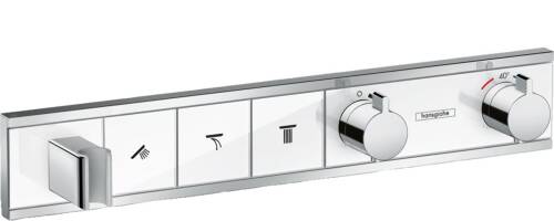 Hansgrohe RainSelect Termostatik Ankastre Banyo Bataryası 3 Çıkış Beyaz/Krom 15356400 - 1