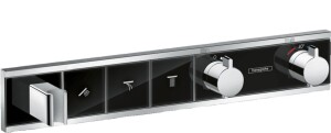 Hansgrohe RainSelect Termostatik Ankastre Banyo Bataryası 3 Çıkış Siyah/Krom 15356600 - 1