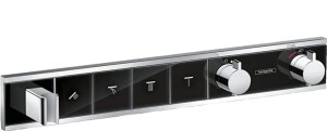 Hansgrohe RainSelect Termostatik Ankastre Banyo Bataryası 4 Çıkış Siyah/Krom 15357600 - 1