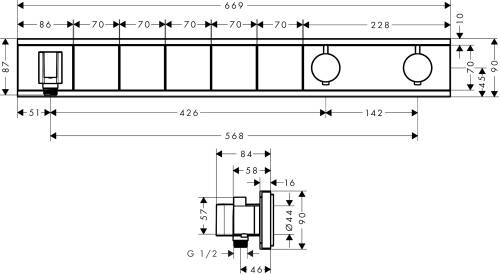 Hansgrohe RainSelect Termostatik Ankastre Banyo Bataryası 5 Çıkış 15358000 - 2