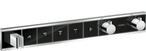 Hansgrohe RainSelect Termostatik Ankastre Banyo Bataryası 5 Çıkış Siyah/Krom 15358600 - 1