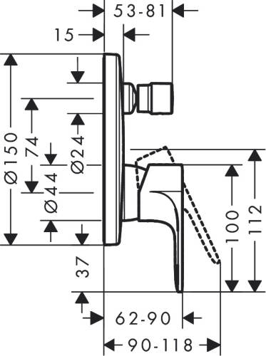 Hansgrohe Rebris E Ankastre Banyo Bataryası 72468000 - 2