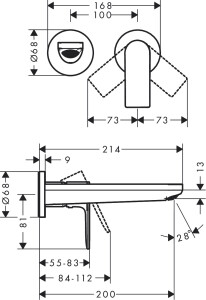 Hansgrohe Rebris E Ankastre Lavabo Bataryası 72568000 - 2