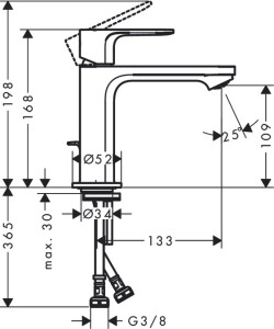 Hansgrohe Rebris E Lavabo Bataryası Krom 72557000 - 2