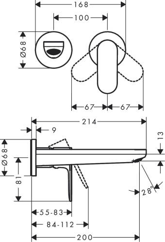 Hansgrohe Rebris S Ankastre Lavabo Bataryası 72528000 - 2