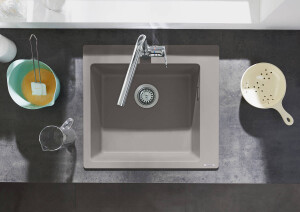 Hansgrohe S510-F450 Tezgah Üstü Granit Eviye 450 Beton Grisi 43312380 - 2