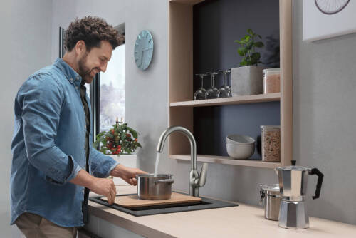 Hansgrohe S510-F450 Tezgah Üstü Granit Eviye 450 Taş Grisi 43312290 - 3