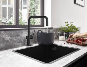 Hansgrohe S510-U450 Tezgah Altı Granit Eviye 450 Grafit Siyahı 43431170 - 2