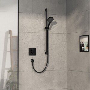 Hansgrohe ShowerSelect Comfort E Termostatik Ankastre Banyo Bataryası 1 Çıkış Mat Siyah 15571670 - 2